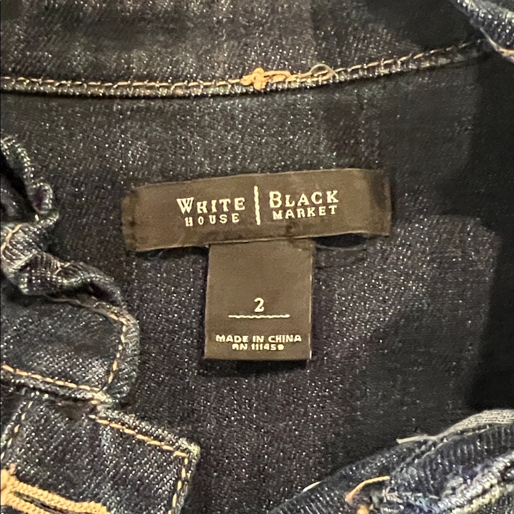 White House Black Market Dark Blue Jean Jacket - Picture 2 of 4